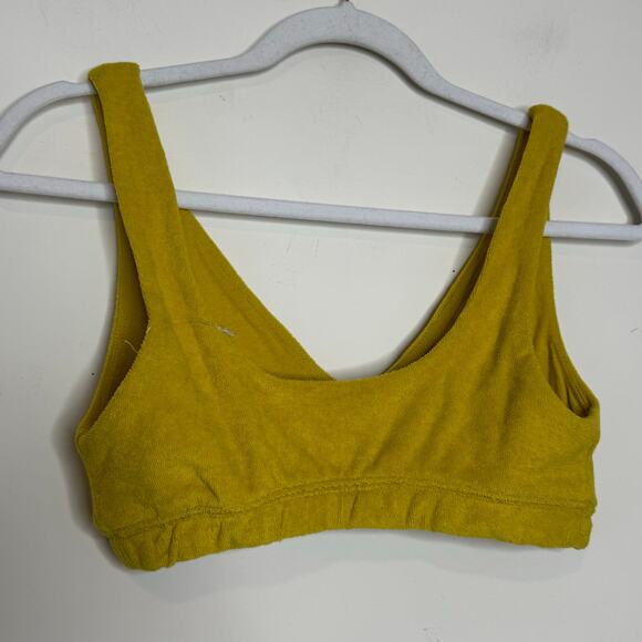 OFFLINE by Aerie Terry Sports Bra Size Large NWT Green Rush Plunge Neck - Picture 4 of 7